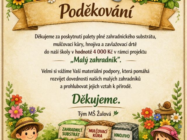 Poděkování AGRO CS a.s.,