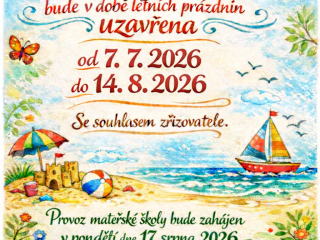 Uzavření MŠ v době letních prázdnin